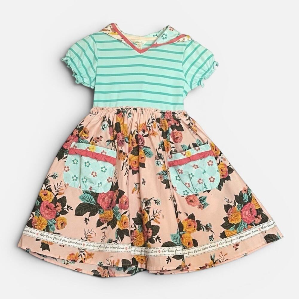 Martilda Jane Wonderment Sing a Song Chrissy Dress Sz 8 Hood Colorful Floral